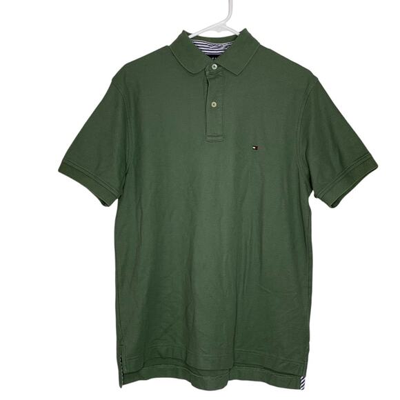 Tommy Hilfiger Short Sleeve Polo Shirt Size S Olive Green - Picture 5 of 11